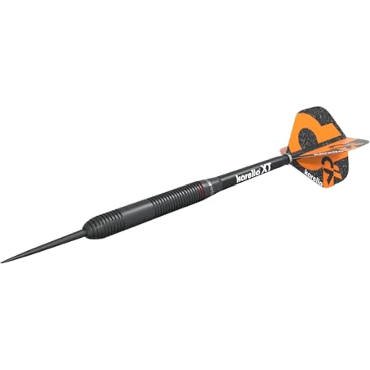 Karella Steeldart Daniel Klose, 90% Tungsten, 20 g, 2 Flight Sets, 3 Pfeile mit Metallspitze, orange Flight – Bild 2