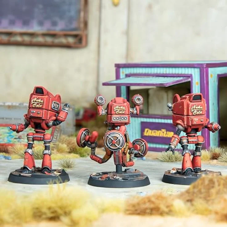 Modiphius Fallout: Wasteland Warfare - Robots - Starlight Theatre Staff, Miniaturenset für Sammelkampfspiele, Nuka World-Welle – Bild 3