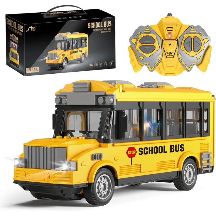 ESUN RC Bus Spielzeug 1:30, ferngesteuertes Auto mit 4 Kanälen und Lichtern, stabile Konstruktion