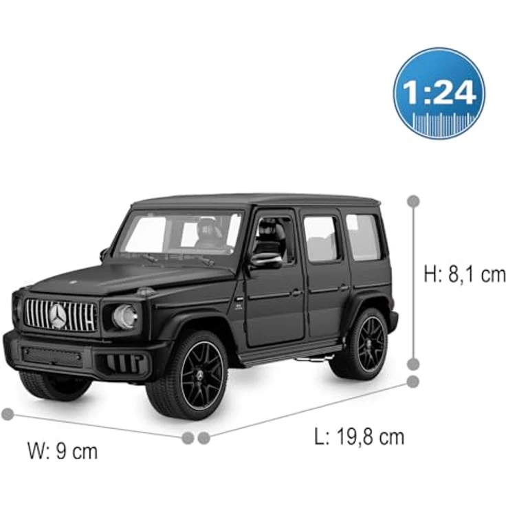 JAMARA Mercedes-AMG G 63, Diecast Modellauto 1:24, Schwarz, detailreiche Nachbildung mit stabiler Metallkarosserie und beweglichen Teilen – Bild 3