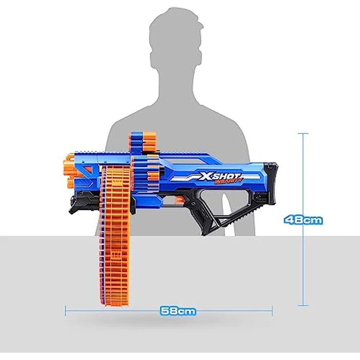 X-Shot Insanity Blaster Mega Barrel mit 72 Darts von ZURU – Bild 3