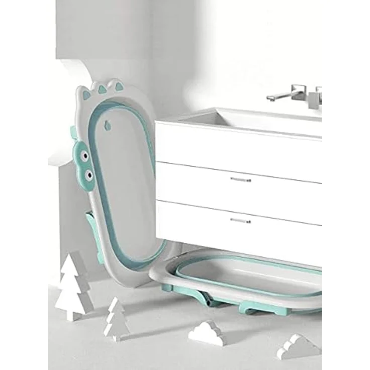 Babify Shower Faltbare Baby-Badewanne mit Badekissen, ultra kompakt, rutschfest, Minzgrün – Bild 3
