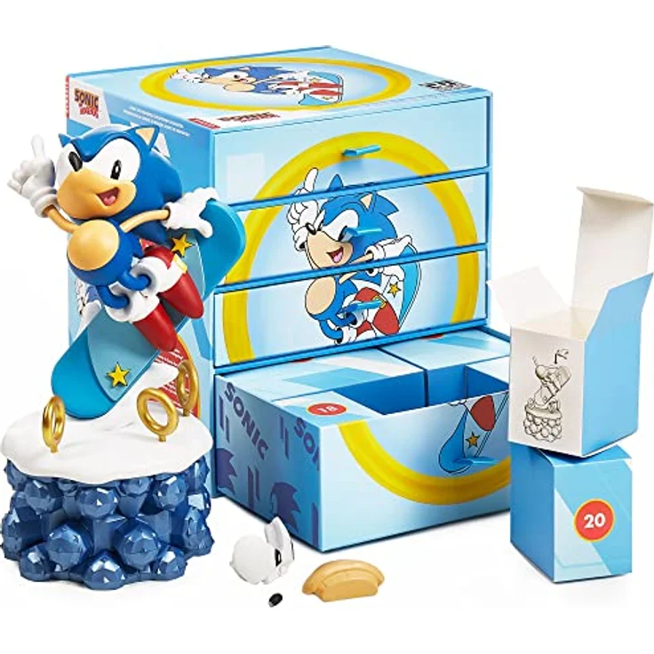 CC Countdown Characters von Numskull Sonic The Hedgehog Figur – Offizielles Sonic The Hedgehog Merchandise - Sammlbare Adventskalender-Statue – Bild 1