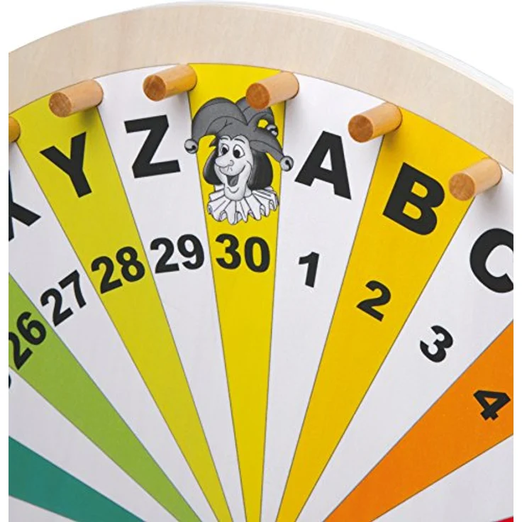 Small Foot Glücksrad, Holzspiel für die ganze Familie, 1-30 & A-Z, mobil auf Tisch spielbar, ab 5 Jahren, 6251 – Bild 2