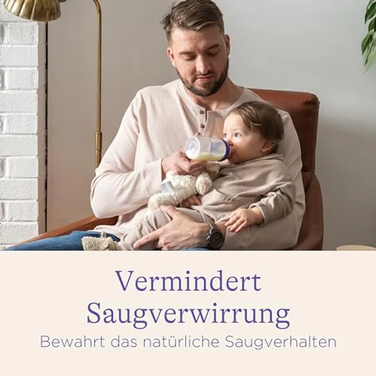 Lansinoh NaturalWave Sauger, Gr. XS - extra langsamer Milchfluss - speziell für Neugeborene geeignet - ab 0 Monaten, 2 Stück, transparent – Bild 2