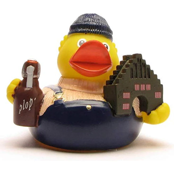 Duckshop Badeente - personalisierbar (Flensburg Ente) mit Wunschtext bis 10 Zeichen, Material Vinyl, Maße 8x7x7,5 cm – Bild 5