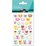 Maildor 560500C Packung mit Stickers Cooky 3D (1 Bogen, 7,5 x 12 cm, ideal zum Dekorieren, Sammeln oder Verschenken, Katze) 1 Pack