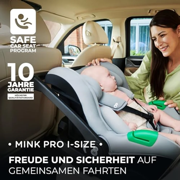 KinderKraft Mink Pro + Base Mink FX, Reboarder für Kinder 40-75 cm, ECE R129/i-Size, integrierter Einsatz, H-Guard System, SPS, einfache Isofix-Montage – Bild 2