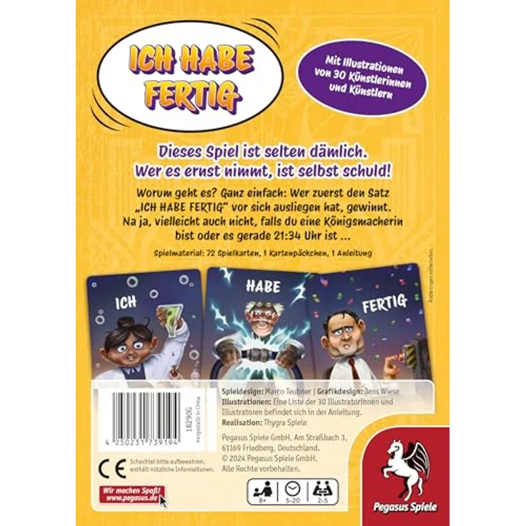 Pegasus Spiele 18290G Ich Habe fertig, Familienspiel mit flexibler Gestaltung und Zubehör – Bild 3