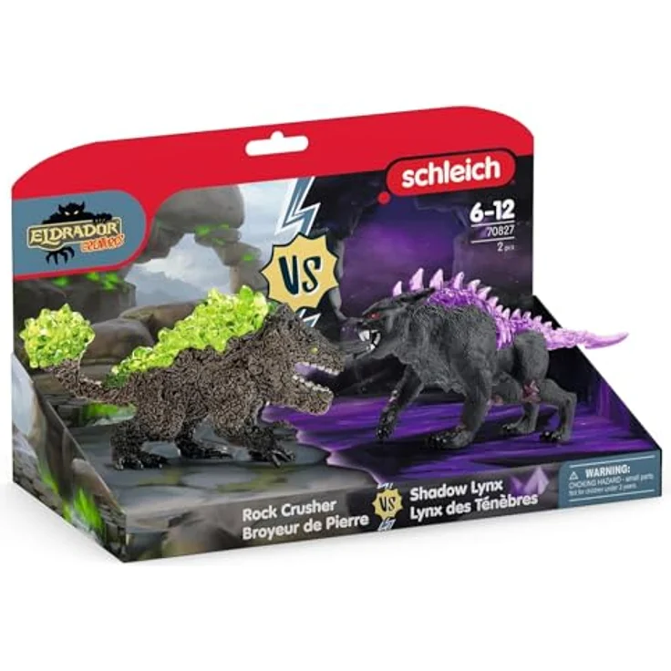 Schleich Schattenluchs vs Felsbrecher, Eldrador Creatures Set mit beweglichen Teilen, ca. 30 x 16 x 13,5 cm – Bild 6