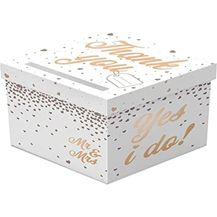 Folat 21424 Hochzeit Box für Umschläge Roségold - 30 x 30 cm