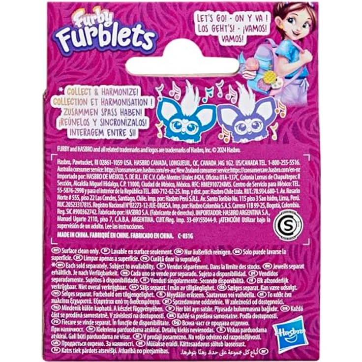 Furby Furblets Loo-Lay Mini, interaktives Kuscheltier mit über 45 Geräuschen in Furbisch, weiß-gepunktet, für Kinder ab 6 Jahren, inkl. Schlüsselanhänger – Bild 4