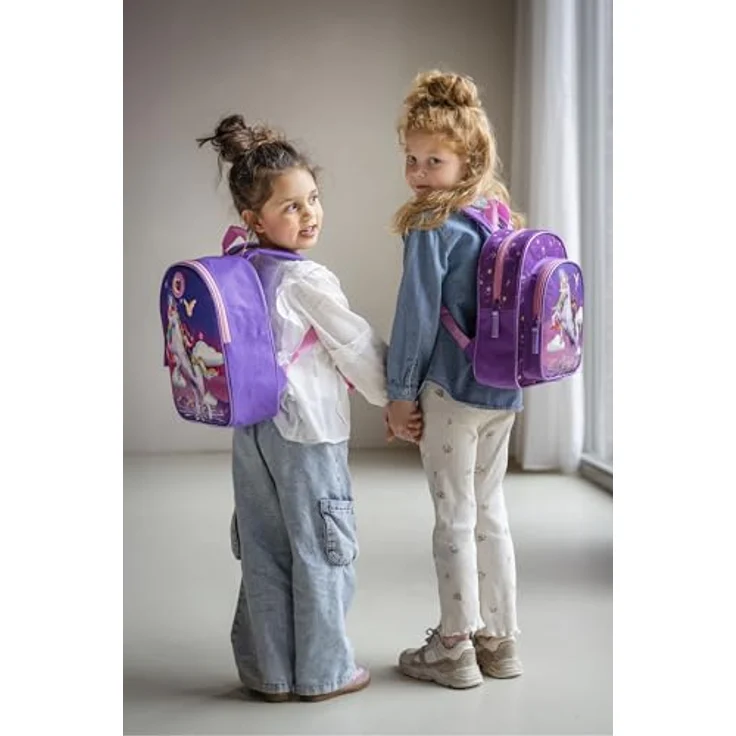 Vadobag UNICORN ACADEMY SOPHIA und WILDSTAR, Rucksack für Kinder, lila, mit 1 Hauptfach und 1 Fronttasche, gepolsterte und verstellbare Schultergurte, 30x25x11 cm – Bild 5