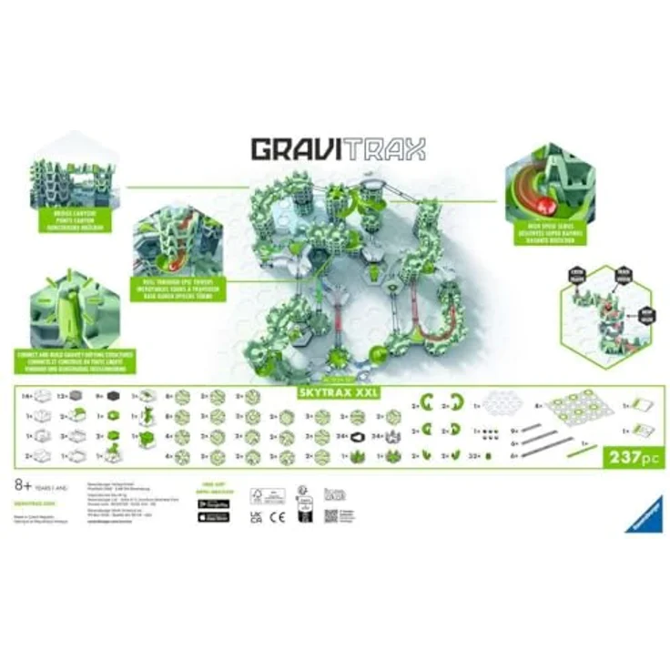 Ravensburger GraviTrax - Action-Set XXL Skytrax, interaktives Kugelbahnsystem mit 215 Bauelementen und dynamischen Action-Elementen – Bild 3