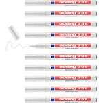 edding 751 Lackmarker - weiß - 10 Lackmarker - Rundspitze 1-2 mm - Lackstift für Glas, Stein, Holz, Kunststoff und Papier - wasserfest, stark deckend