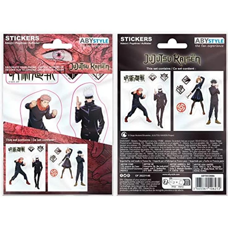 ABYstyle JUJUTSU KAISEN Sticker Set, 2 Bögen mit 16x11 cm, Tokyo Jujutsu High Motive – Bild 4