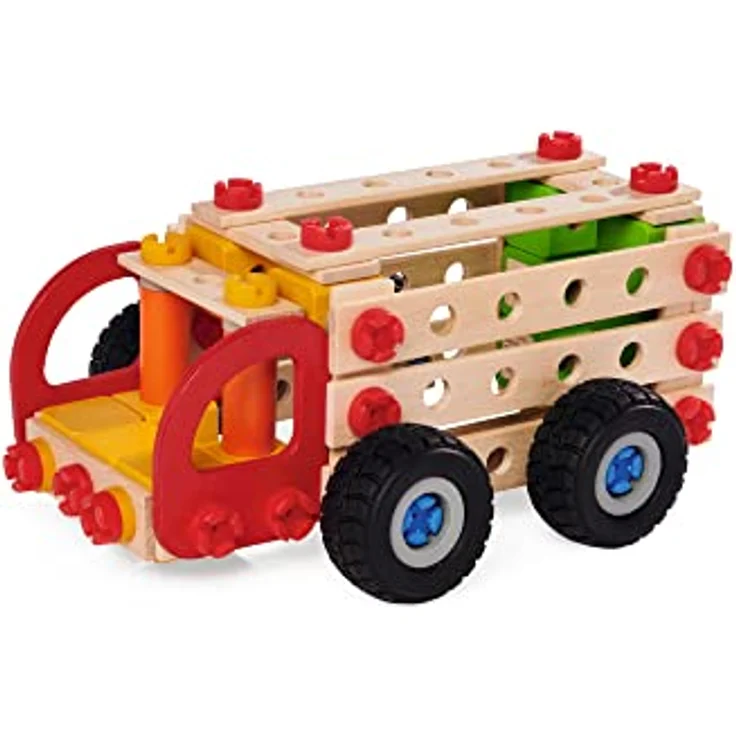 Eichhorn - Constructor LKWs, 4 Modellvarianten: LKW, Pickup, Kipper, Lieferwagen, 135-tlg., 100% FSC zertifiziertes Buchenholz, Klimaneutral, ab 5 Jahren – Bild 5