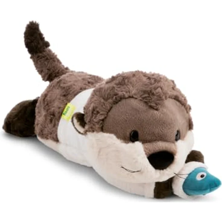 NICI 63236 Plüsch Otter Ophelio mit Fisch, 35 cm, liegend, braun, ab Geburt – Bild 1