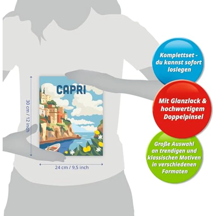 Ravensburger Malen nach Zahlen CreArt, Capri, für Erwachsene, mit leuchtenden Farben und glänzendem Lack, Made in Europe – Bild 6