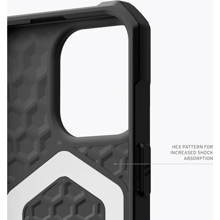 URBAN ARMOR GEAR Essential MS Case kompatibel mit Apple iPhone 15 Pro Hülle [50% recyceltes Material, Wireless Charging/Magnetisches Laden optimiert, 4,6m Fallschutz] schwarz – Bild 5