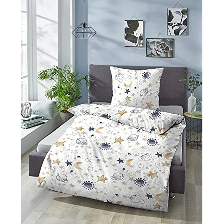 biberna 0004645 Feinbiber-Bettwäsche Weiss 1x 135x200 cm + 1x 80x80 cm – Bild 4