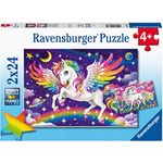 Ravensburger Unicorn and Pegasus Puzzle 2x24st 56774, Spielerisch und lehrreich, magische Einhorn und Pegasus Motive, extra dickes und langlebiges Material