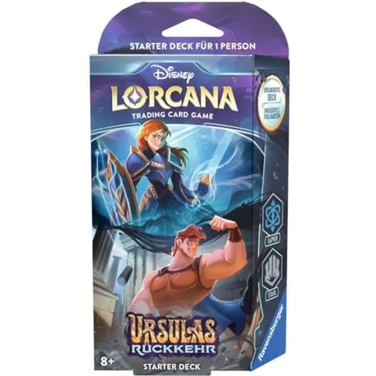 Ravensburger Spielverlag Disney Lorcana: Ursulas Rückkehr - Starter Deck Saphir und Stahl, ideales Einsteiger-Set für Disney-Fans – Bild 1