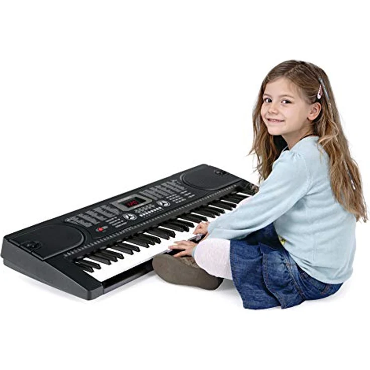 McGrey SK-6100 Keyboard Super Kit, Einsteiger-Instrument mit 61 Tasten, 255 Klängen und Rhythmen, Lernfunktionen, inklusive Tisch, Hocker, Mikrofon und Kopfhörer, schwarz – Bild 3