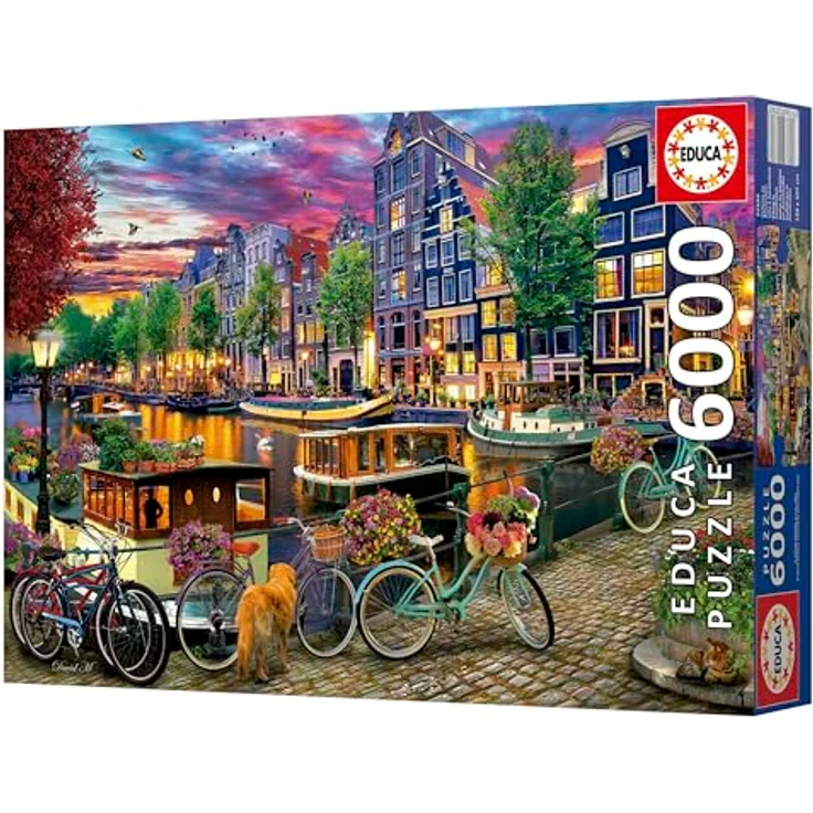 Educa 6000 Teile Puzzle Erwachsene, Radfahren in Amsterdam, Service für verlorene Teile, 156 x 107 cm, ab 14 Jahren – Bild 3