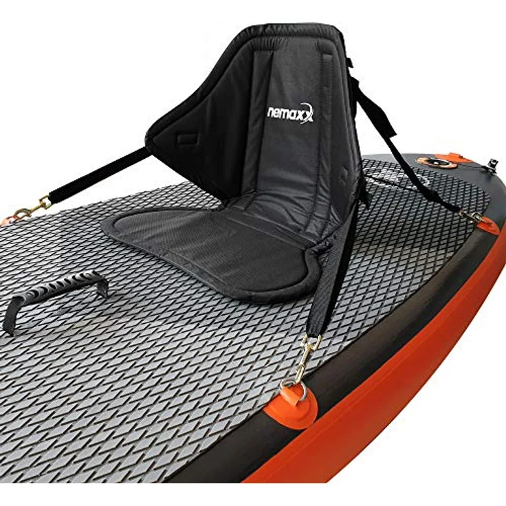 NEMAXX® SUP Sitz, aufblasbar und rutschfest, weich gepolstert, für SUP Boards 320–380 cm, in Orange/Grau, ideal für Kajaks – Bild 1