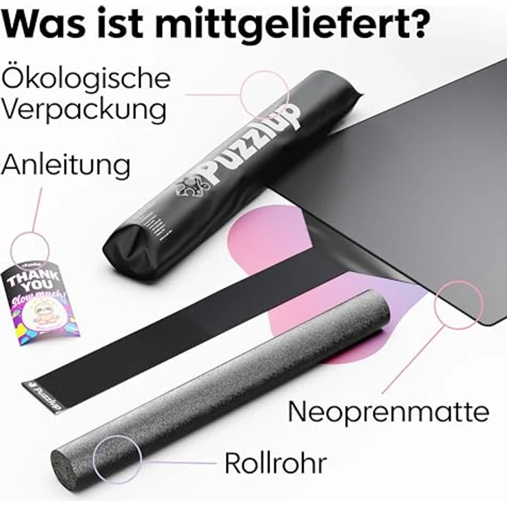 Puzzlematte 1000 Teile bis 1500 Teile - In Sekundenschnelle geschlossen, ohne Gurte - Selbstschließend, hoch rutschfest - Puzzle Matte roll mit Öko-Verpackung, XL Größe 66x120 cm, durch PuzzlUp – Bild 8