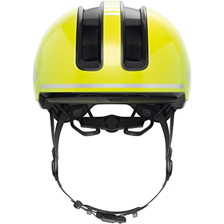 ABUS Urban Helm HUD-Y - mit magnetischem,aufladbarem LED-Rücklicht & Magnetverschluss - cooler Fahrradhelm für den Alltag - Damen und Herren - Gelb Glänzend,Größe S,Gelb (signal yellow),S (51-55 cm) – Bild 2