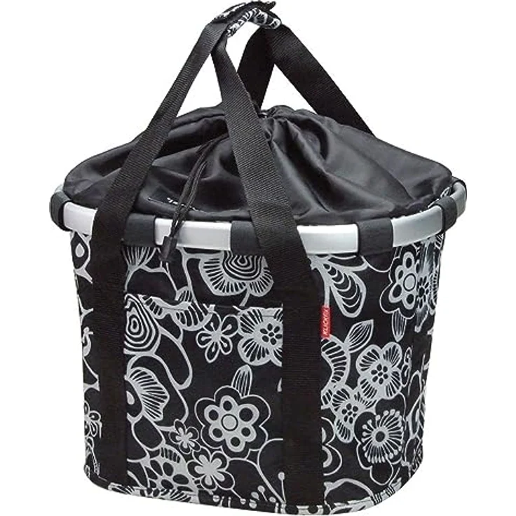 KLICKfix Fahrradkorb Fahrradtasche Bikebasket Reisenthel fleur schwarz 35x28x26 cm – Bild 2