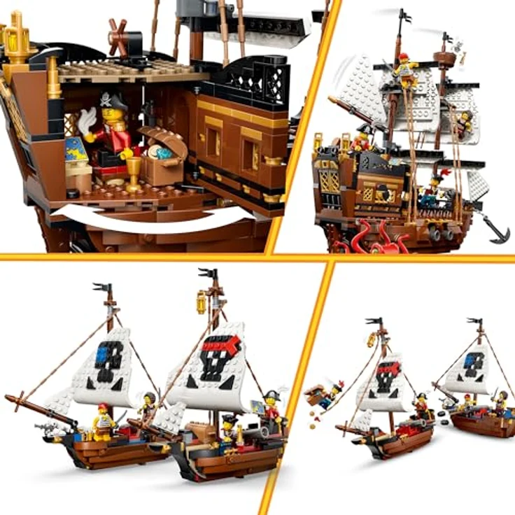 LEGO Creator Legendäres Piratenschiff 3-in-1 Bauset mit Burg und Zwillingsbooten, Spielzeug mit 5 Minifiguren für Kinder ab 9 Jahren - 31387 – Bild 3