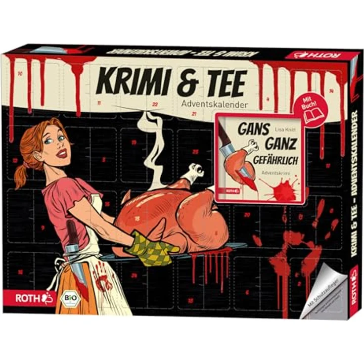 Roth Krimi & Bio-Tee Adventskalender - 24 Sorten Tee, inkl. Krimi, handgefertigt, 450x40x340mm – Bild 2