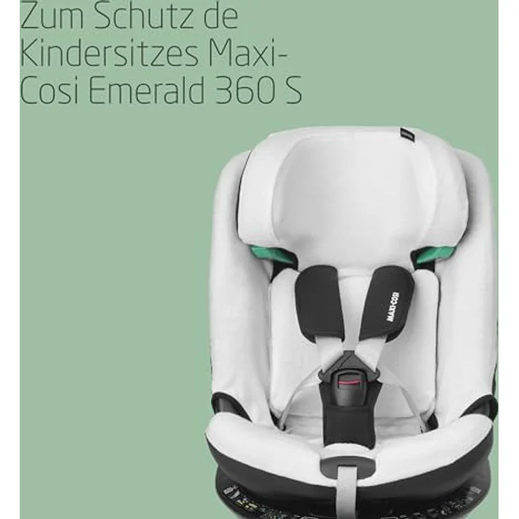 Maxi-Cosi Autositzbezug Emerald 360 S, Bio-Baumwolle, waschmaschinenfest, atmungsaktiv und feuchtigkeitsabsorbierend, Natural White – Bild 2