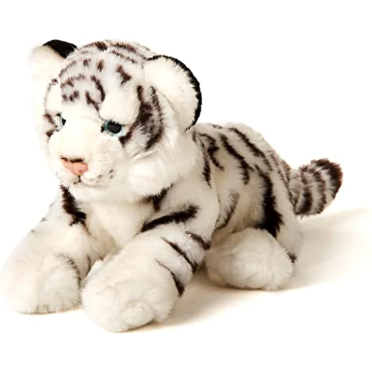 Uni-Toys - Weißer Tiger Baby, sitzend - 20 cm (Höhe) - Plüsch-Wildtier - Plüschtier, Kuscheltier – Bild 1