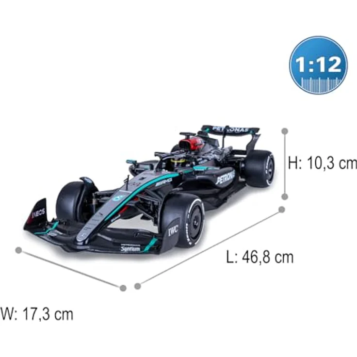 Schwarz Kitchen Mercedes-AMG F1 W15 E Performance, RC-Auto 1:12, detailgetreu, schwarz, 2,4GHz – Bild 3