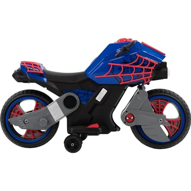Huffy Spider-Man 6v Motorrad, Kinderelektroauto mit funktionierenden Scheinwerfern, rot – Bild 2