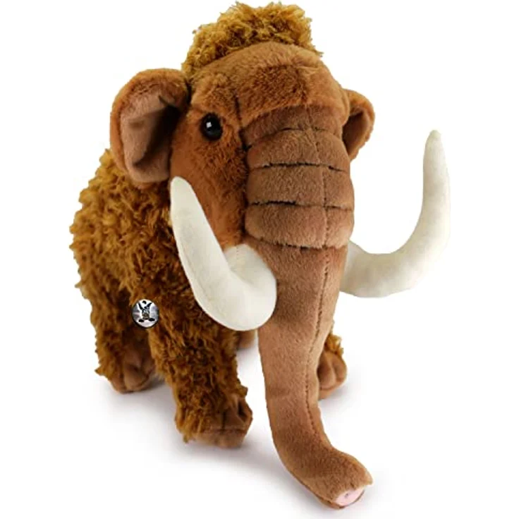 Kuscheltiere.biz Mammut Kuscheltier Wollhaarmammut Eiszeit Elefant Urzeit Plüschtier IGOR, Kuschlig weicher Plüsch mit naturgetreuem Design, 37 cm, waschbar - Braun – Bild 1