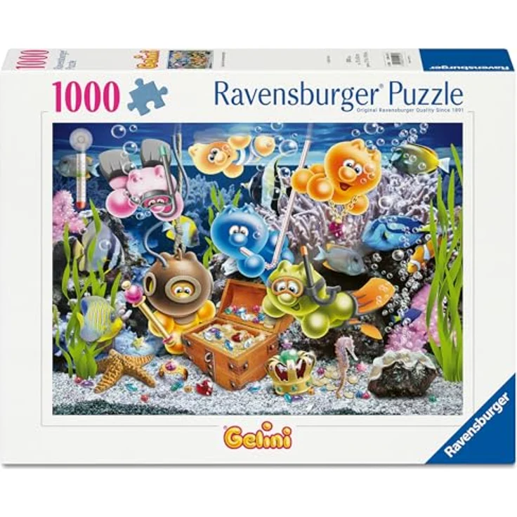 Ravensburger Erwachsenenpuzzle 1000 Teile, Gelini im Unterwasserspaß, 70 x 50 cm, ab 14 Jahren, aus recycelter Pappe – Bild 3