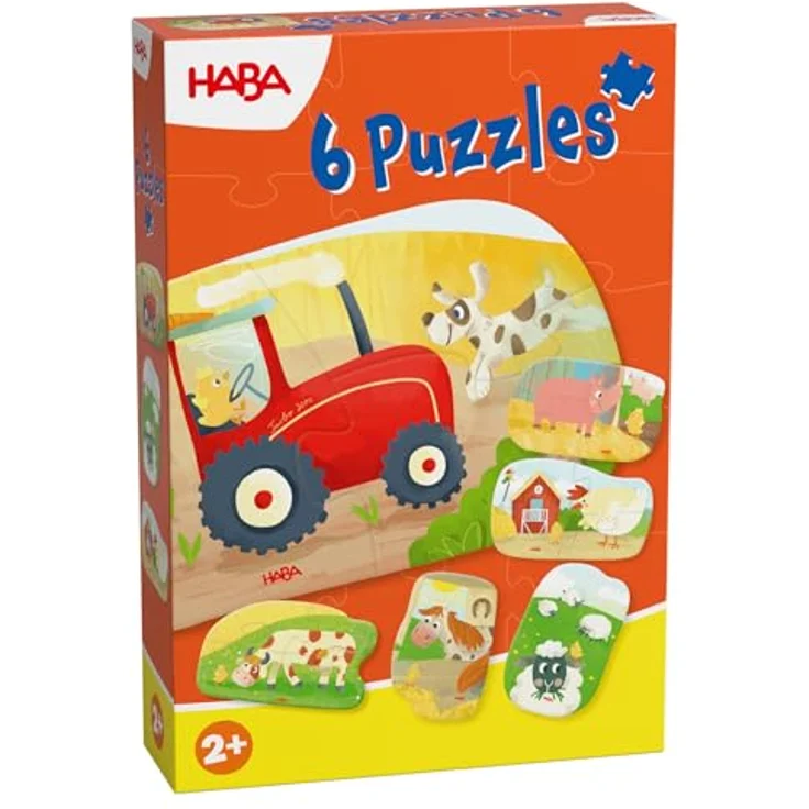 HABA 6 erste Puzzles Bauernhof, einfache Puzzles ab 2 Jahren, fördert Feinmotorik & Konzentration, mit liebevollen Bauernhof-Motiven – Bild 1