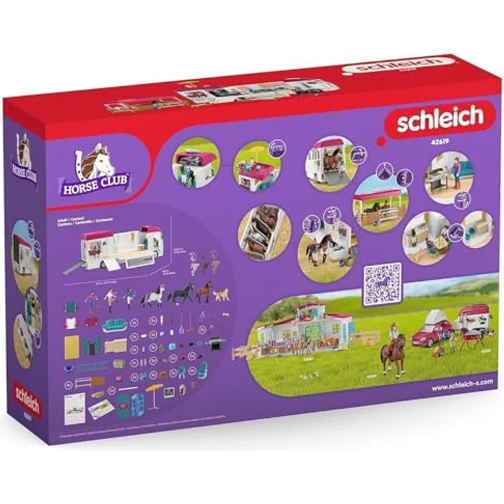 Schleich Pferdetransporter NEU - Horse Club (42619) mit integrierter Pflegestation, Grillplatz und Dachpool – Bild 13