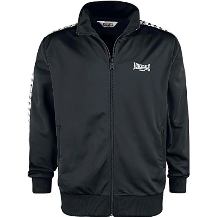 Lonsdale Herren Trainingsanzug Wyberton, Jogginganzug mit regulärer Passform, 100% Polyester, Farbe: Black, Größe: 2XL – Bild 2