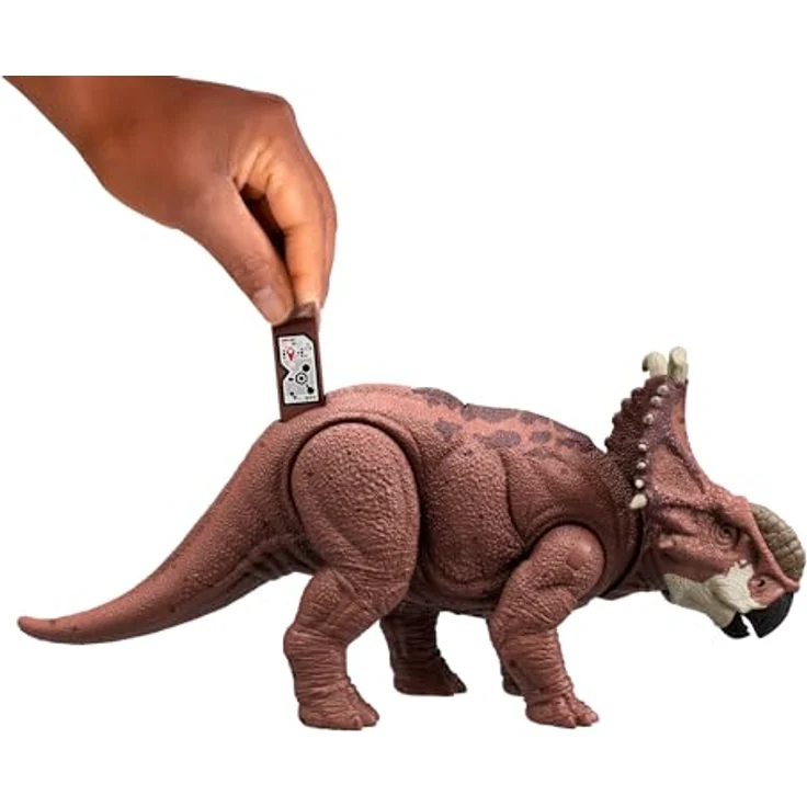 Mattel® Actionfigur Jurassic World Wild Roar Pachyrhinosaurus, mit Kopfstoßangriff und Brüllgeräusch, Bewegliche Gelenke und Nackenschild – Bild 4