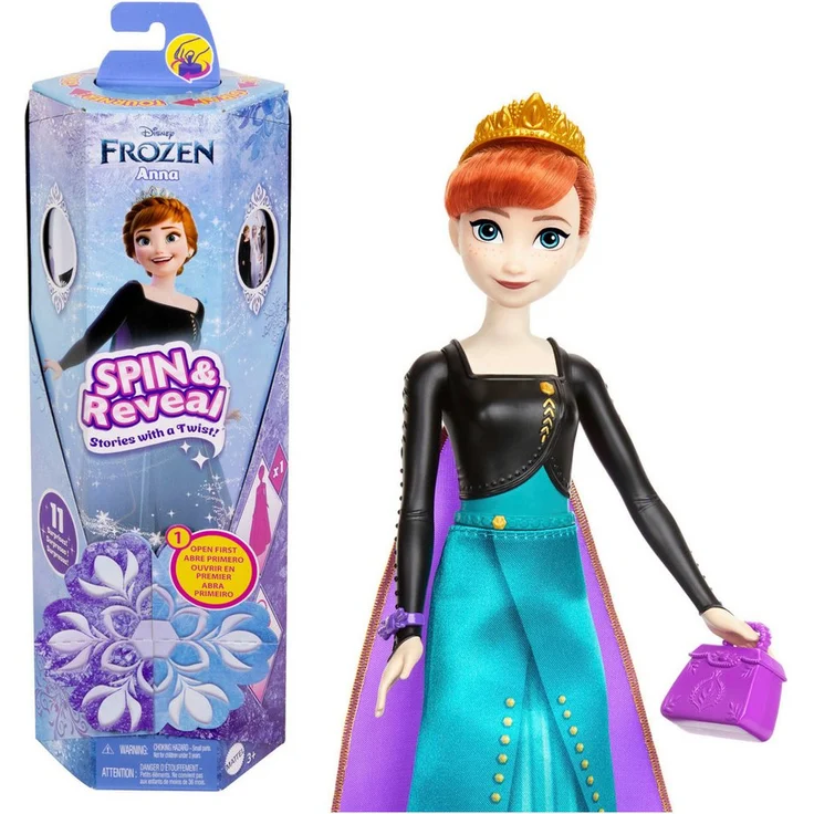 Mattel® Anziehpuppe Disney Die Eiskönigin Spin & Reveal Anna, Magische Blume und 5 Überraschungstüten, Film-inspiriertes Outfit – Bild 1