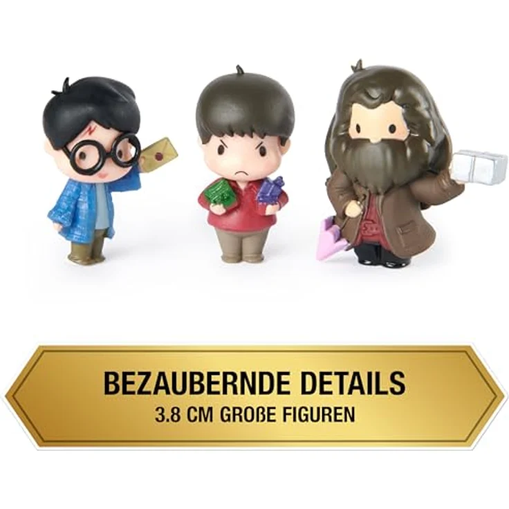 Wizarding World Micro Magical Moments Figurenset, 3 Harry Potter Figuren (Harry, Hagrid, Dudley) mit Setzkasten, ca. 3,8 cm groß, Spielzeug für Kinder ab 6 Jahren – Bild 2