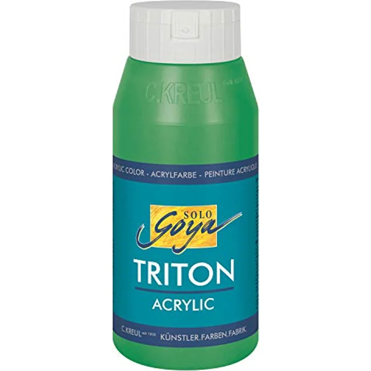 KREUL Solo Goya Triton Acrylfarbe permanentgrün, 750 ml, schnell matt trocknend, wasserbasierte Studioqualität, gut deckend und vielseitig einsetzbar – Bild 1