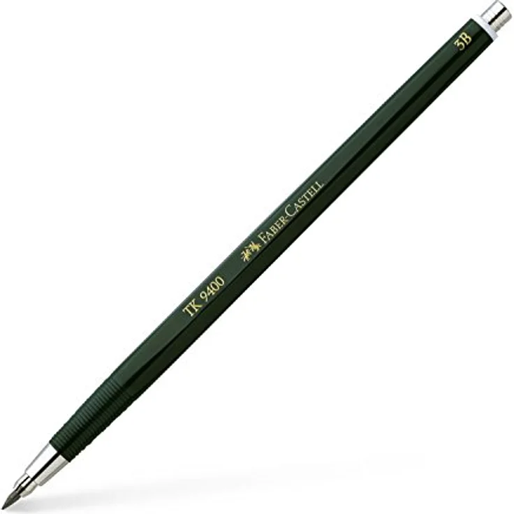 Faber-Castell TK9400 3B, Fallminenstift zum Zeichnen und Skizzieren, dunkelgrüner Schaft – Bild 1