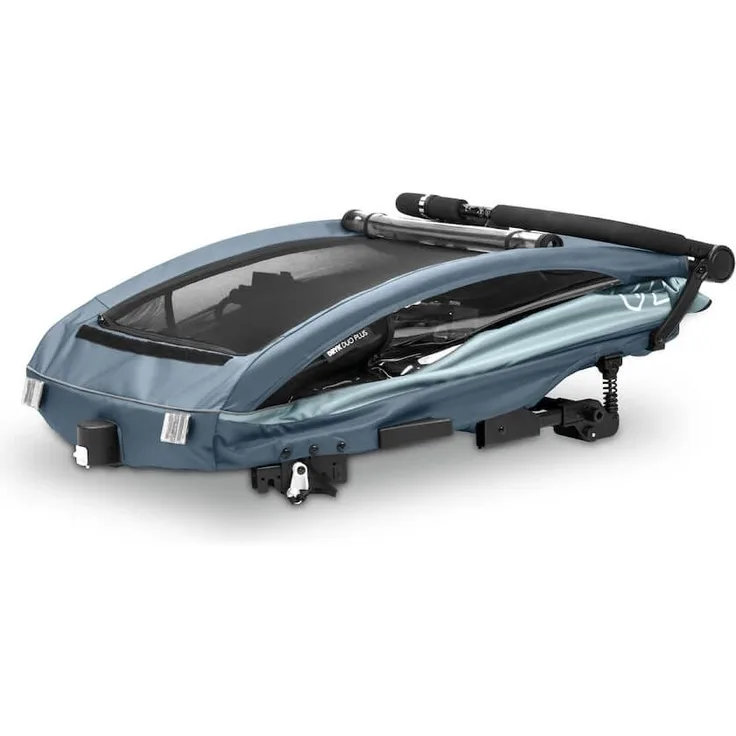 Hauck Dryk Duo Plus, Fahrradanhänger & Buggy mit Hinterradfederung und Gummireifen, blau